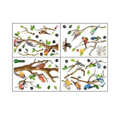 130x65cm Removable Wall Stickers Birds On Tree Branch Wall Decor Decal Home