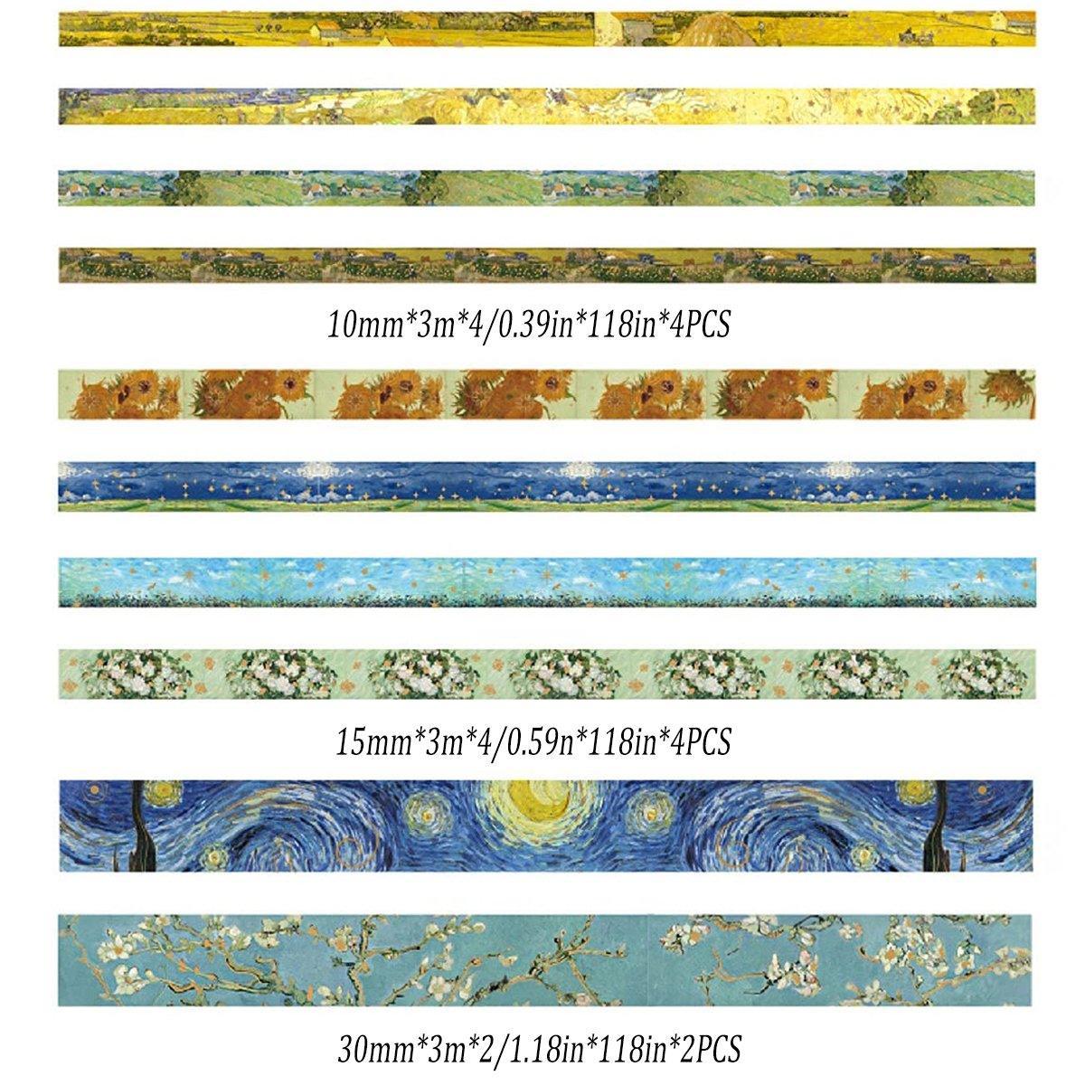 Gold Foil Washi Tape Set Decorative Craft Tape for Gift Wrapping Scrapbooking - YSSCJ