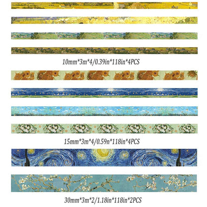 Gold Foil Washi Tape Set Decorative Craft Tape for Gift Wrapping Scrapbooking - YSSCJ