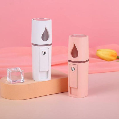 L2 Mini Nano Facial Mister With Top Mirror Rechargeable Cool Mist Sprayer  Au - Pink
