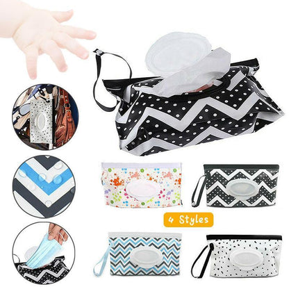 Portable Wet Wipe Pouch Dispenser Bag Travel Reusable Tissue Case Holder Storage - Blue