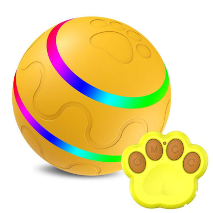 Interactive Smart Cat Dog Automatic Rolling Ball Self-Moving Kitten Pet Toys - Yellow