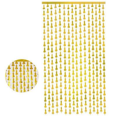 Metallic Tinsel Curtain 2m x 1m Hens Party Backdrop Foil Fringe Hanging Decor - Green