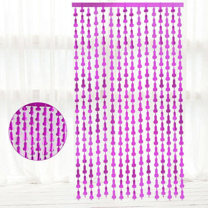 Metallic Tinsel Curtain 2m x 1m Hens Party Backdrop Foil Fringe Hanging Decor - Silver