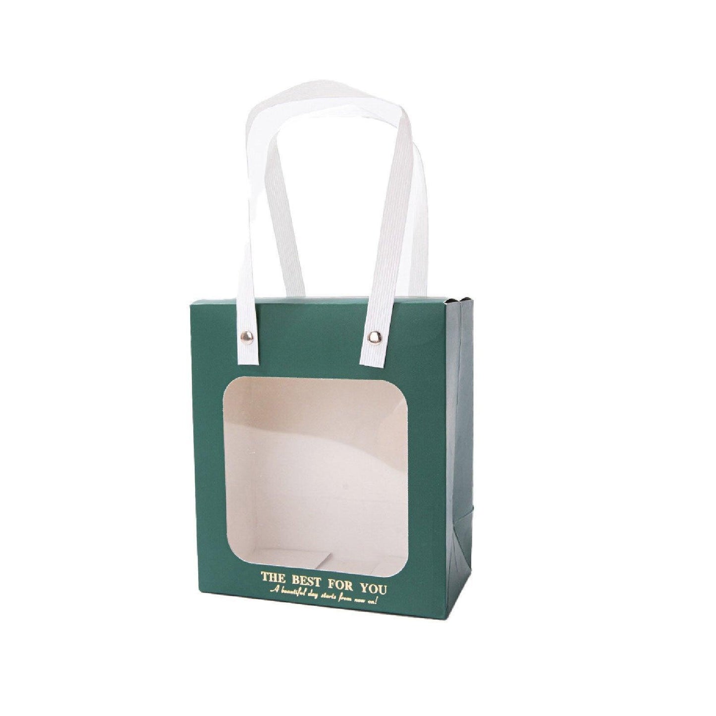 20pcs Translucent Gift Bags Packaging Tote Birthday Party Favors Candy Bags - Green-S Size