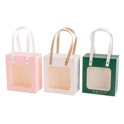 20pcs Translucent Gift Bags Packaging Tote Birthday Party Favors Candy Bags - Pink-M Size