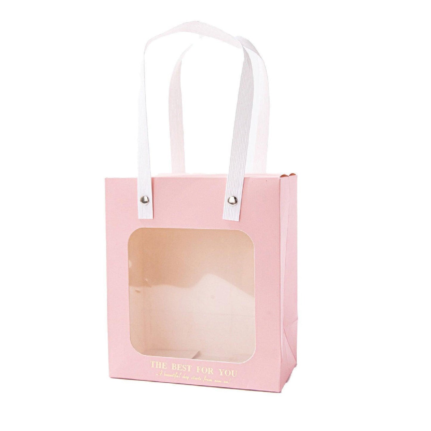 20pcs Translucent Gift Bags Packaging Tote Birthday Party Favors Candy Bags - Pink-M Size