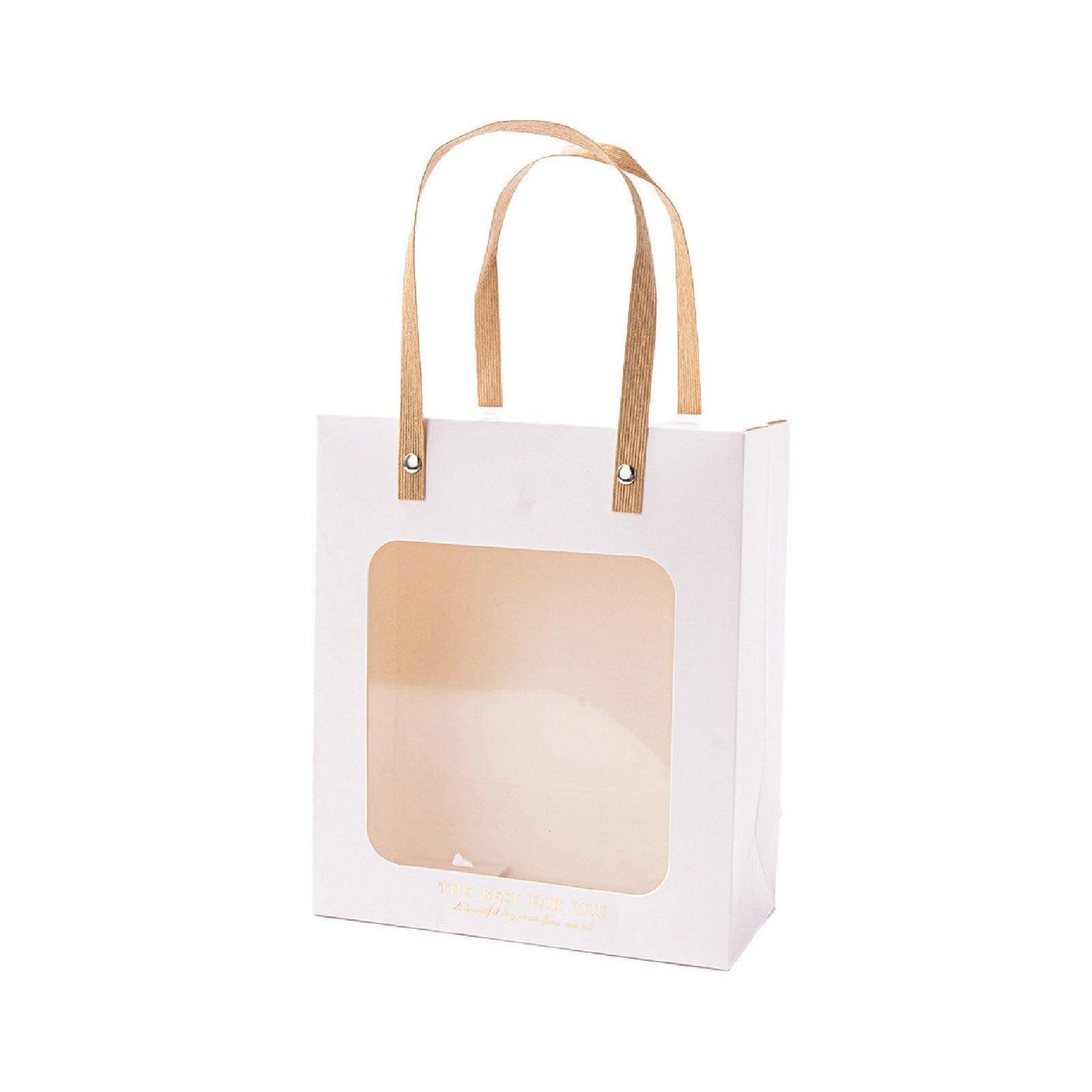 20pcs Translucent Gift Bags Packaging Tote Birthday Party Favors Candy Bags - Pink-M Size