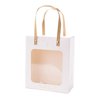 20pcs Translucent Gift Bags Packaging Tote Birthday Party Favors Candy Bags - Pink-M Size