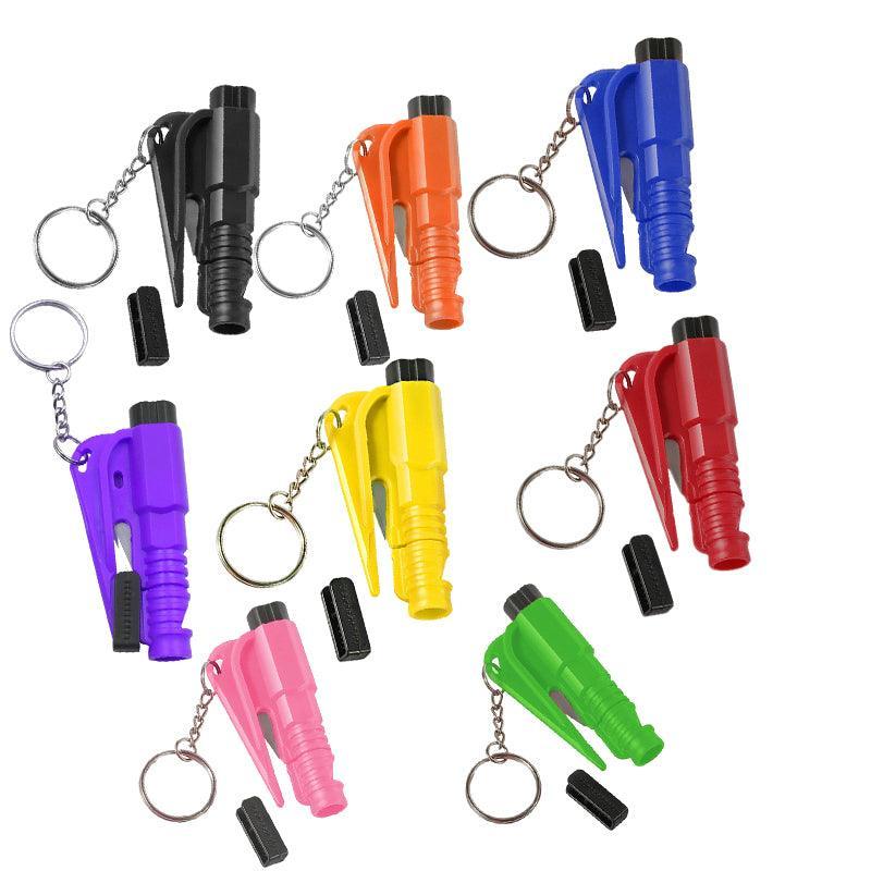 3 In 1 Car Window Glass Breaker Emergency Escape Tool with Cutter - Orange