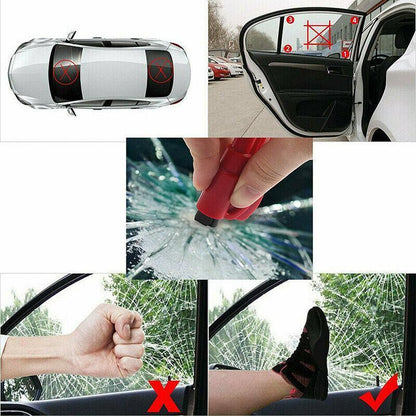 3 In 1 Car Window Glass Breaker Emergency Escape Tool with Cutter - Yellow