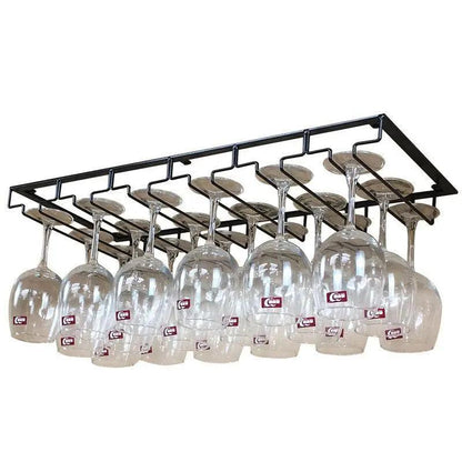 8/7/6/5/4/3 Slots Wine Glass Rack Holder Hanger Hanging Bar Storage Drying Rack - 8 Slots