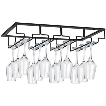 8/7/6/5/4/3 Slots Wine Glass Rack Holder Hanger Hanging Bar Storage Drying Rack - 8 Slots