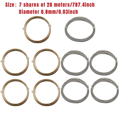 5 Rolls Automotive Glass Removal Tools Steel Wire Rope Disassembling Kit - Silver