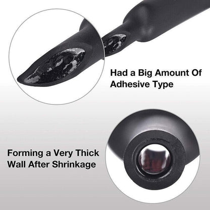 Grade Marine Heat Shrink Tubing 3:1 Wire Sleeve Glue Inside Fast Wrap Insulation Black - 19.1mm*1M