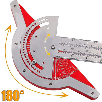 Woodworking Edge Ruler Protractor Angle Measuring Tool Carpenter - 10 inch