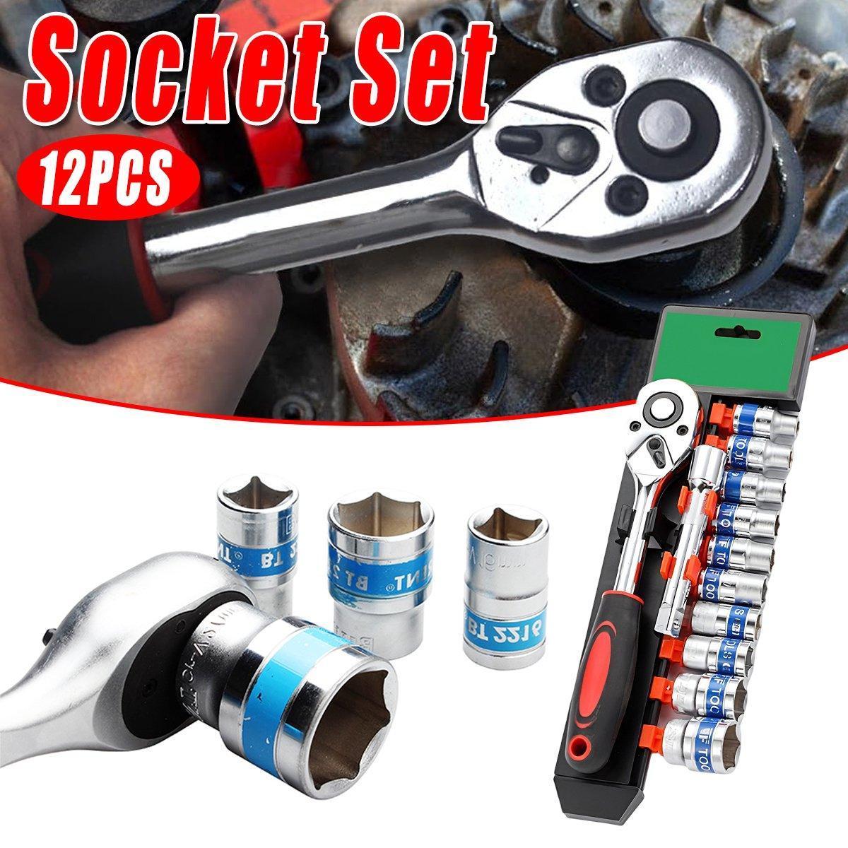 12PCS Household Wrench Portable Functional Adjustable Spanner Tool Kit