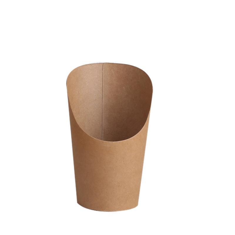 French Fries Holder Kraft Paper Cups Holder Disposable Paper Cups - 14OZ