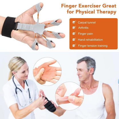 Finger Exerciser Strength Gripper Forearm Trainer Hand Grip Strengthener Therapy - 1# Black (21LB)