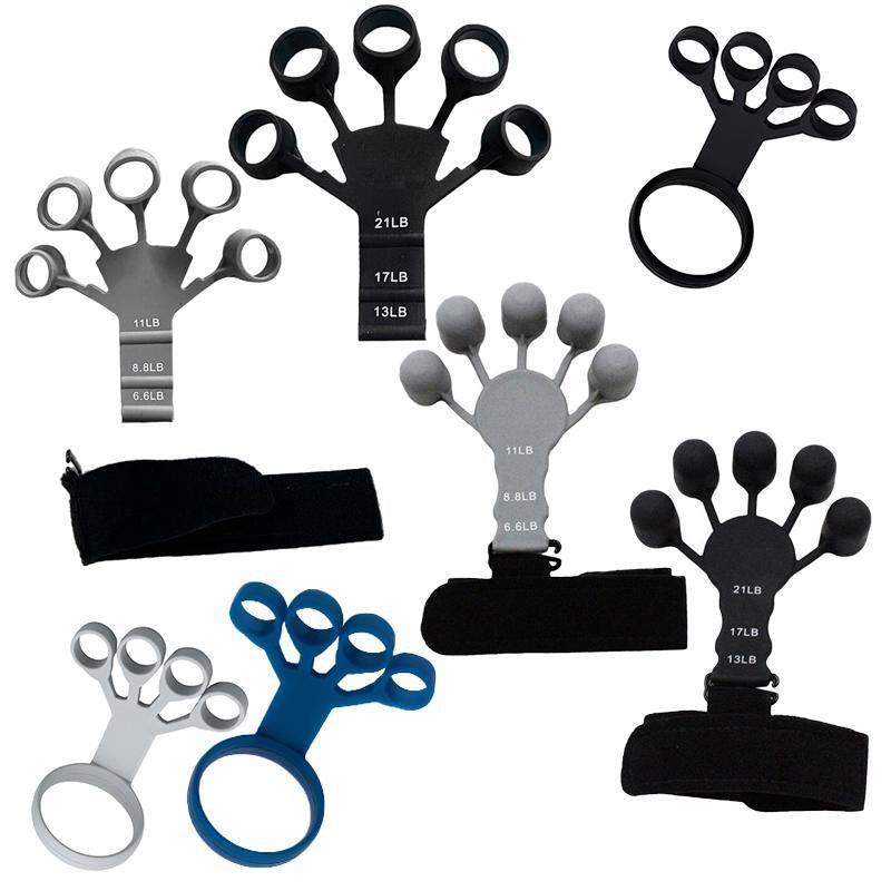 Finger Exerciser Strength Gripper Forearm Trainer Hand Grip Strengthener Therapy - 1# Grey (11LB)