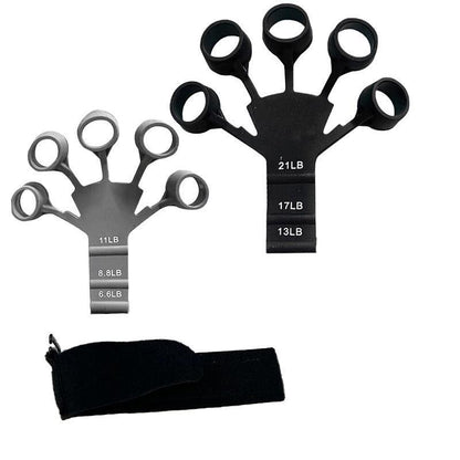 Finger Exerciser Strength Gripper Forearm Trainer Hand Grip Strengthener Therapy - 2# Grey (11LB)