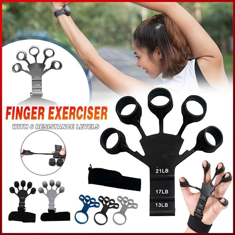 Finger Exerciser Strength Gripper Forearm Trainer Hand Grip Strengthener Therapy - 3# Blue (Medium Strength)