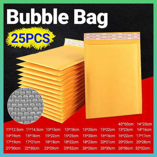 25PCS Poly Bubble Mailer Yellow Colour Multi-Size Plastic Padded Bag - 25PCS-20*21CM