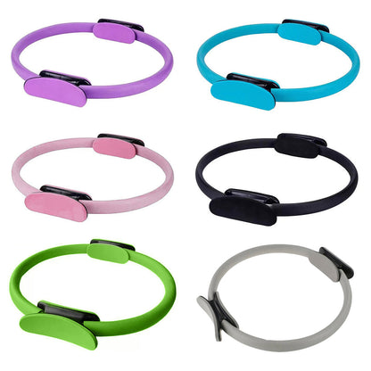 6 Colours Pilates Yoga Ring Magic Circle Fitness Equipment for Toning Slim Legs - Grey