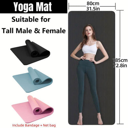 Yoga Mat Dance Mat Sports and Fitness Jump Rope Mat for Men and Women Exercise - Blue