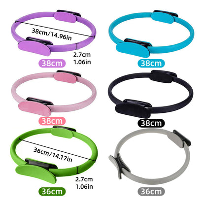 6 Colours Pilates Yoga Ring Magic Circle Fitness Equipment for Toning Slim Legs - Blue