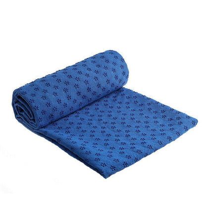 Non Slip Yoga Towel Mat Microfiber Fitness Gym Exercise Blanket with Carry Bag - Green