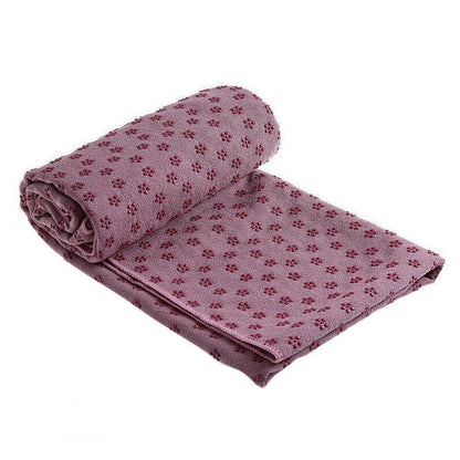 Non Slip Yoga Towel Mat Microfiber Fitness Gym Exercise Blanket with Carry Bag - Green