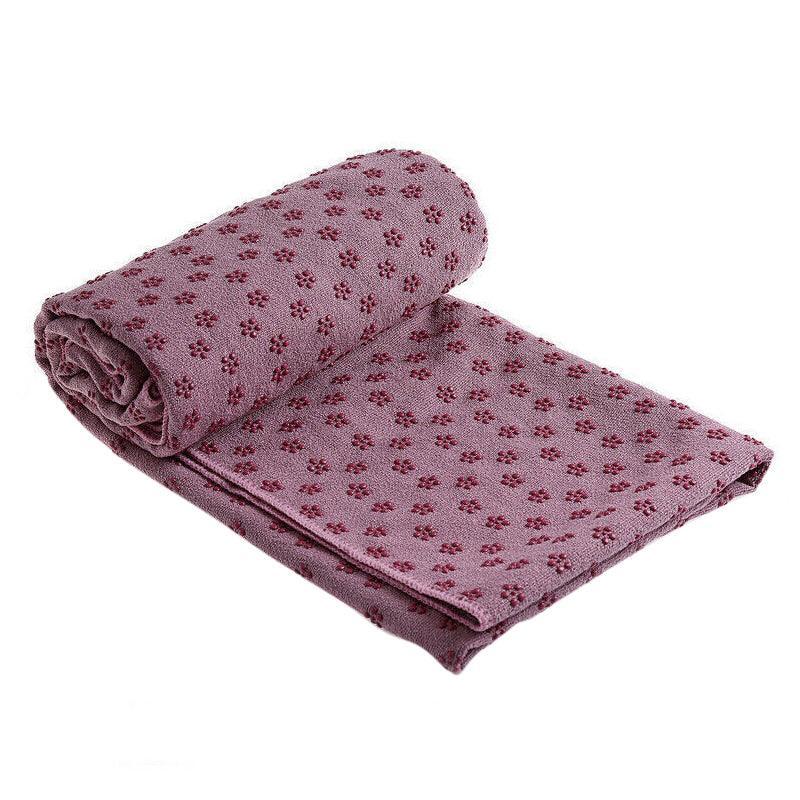 Non Slip Yoga Towel Mat Microfiber Fitness Gym Exercise Blanket with Carry Bag - Orange