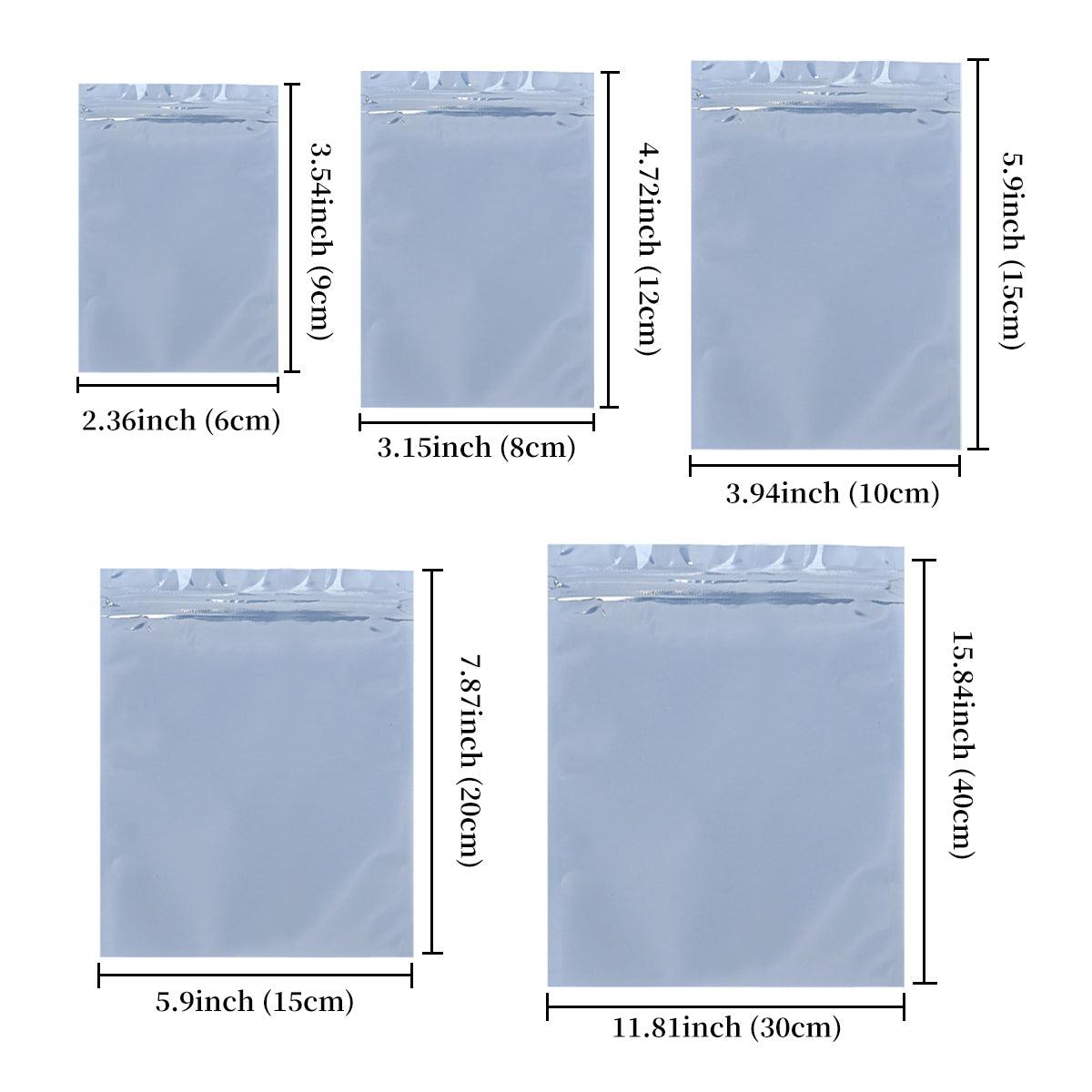 Plastic Self Sealing Bags 100PCS 5Sizes Anti Static Semi Transparent Resealable - 10x15cm