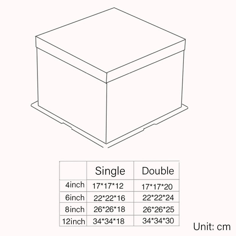 20 PCS Clear Treat Box Box Portable Cake Display Transparent Birthday Cake - 6 INCH(without ribbon)-Single