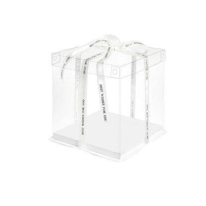 20 PCS Clear Treat Box Box Portable Cake Display Transparent Birthday Cake - 8 INCH(without ribbon)-Single