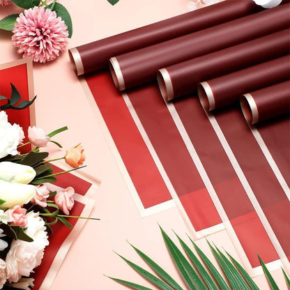 100PCS Waterproof Flower Gift Wrapping Paper Florist Bouquet Craft Packaging - Pink
