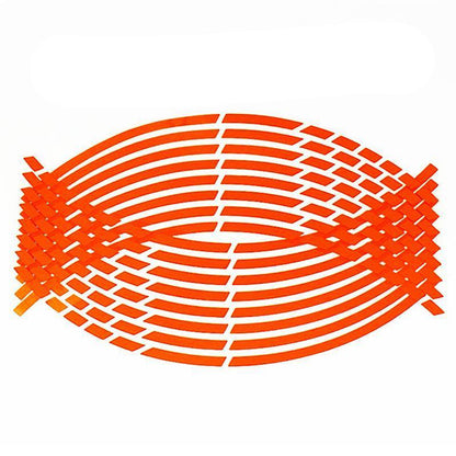 18inch Reflective Rim Tape Wheel Stripe Decal Trim Sticker For Car Motorcycle - Reflective Orange