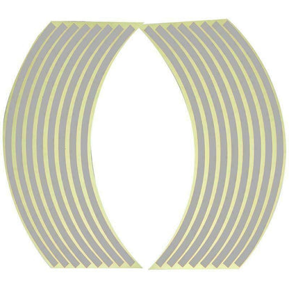 18inch Reflective Rim Tape Wheel Stripe Decal Trim Sticker For Car Motorcycle - Reflective Yellow/Gold