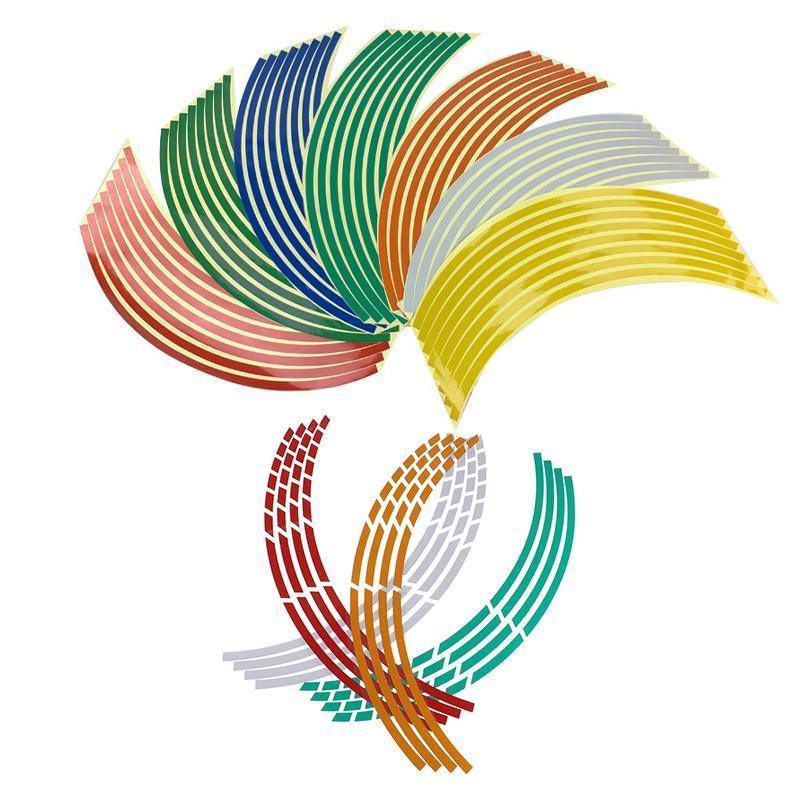 18inch Reflective Rim Tape Wheel Stripe Decal Trim Sticker For Car Motorcycle - Break-Reflective Green