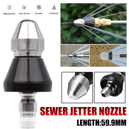 High Pressure Drain 1 Front 6 Nozzle Sewer Pipe Cleaner Rear Jet Pressure Washer