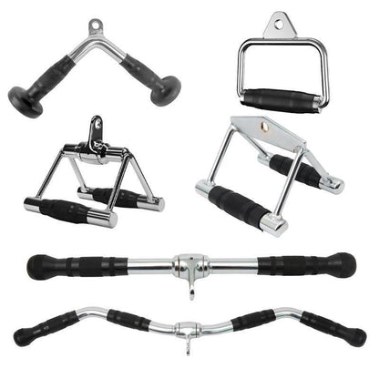 Cable Pulley Attachment Tricep Rope V Grip LAT Pull Down Gym Accessory - Revolving Straight Bar