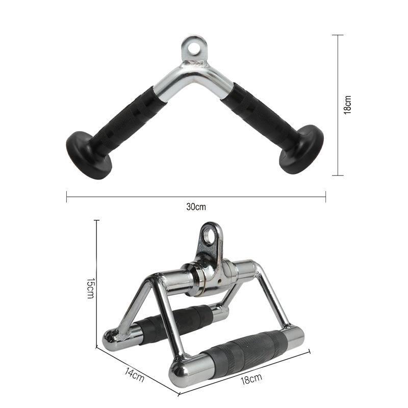 Cable Pulley Attachment Tricep Rope V Grip LAT Pull Down Gym Accessory - Revolving Straight Bar
