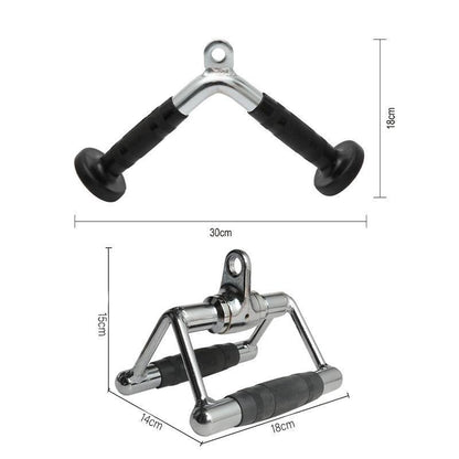 Cable Pulley Attachment Tricep Rope V Grip LAT Pull Down Gym Accessory - Revolving Straight Bar