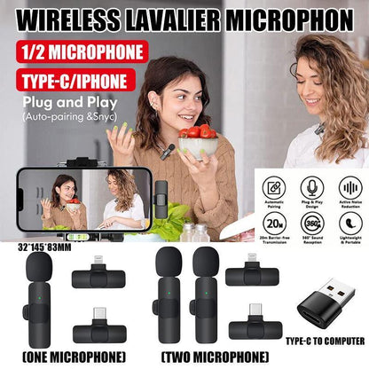 Wireless Lavalier Microphone Mini Mic For Android iPhone iPad Vlog Live Stream - Type-C to computer (Without Microphone)