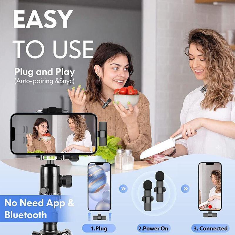 Wireless Lavalier Microphone Mini Mic For Android iPhone iPad Vlog Live Stream - Type-C to computer (Without Microphone)