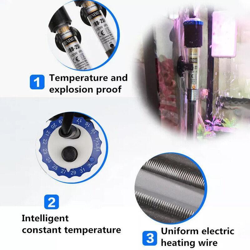 100W–500W Submersible Aquarium Temperature Regulator for Fish Tanks - 1 x AU adapter only