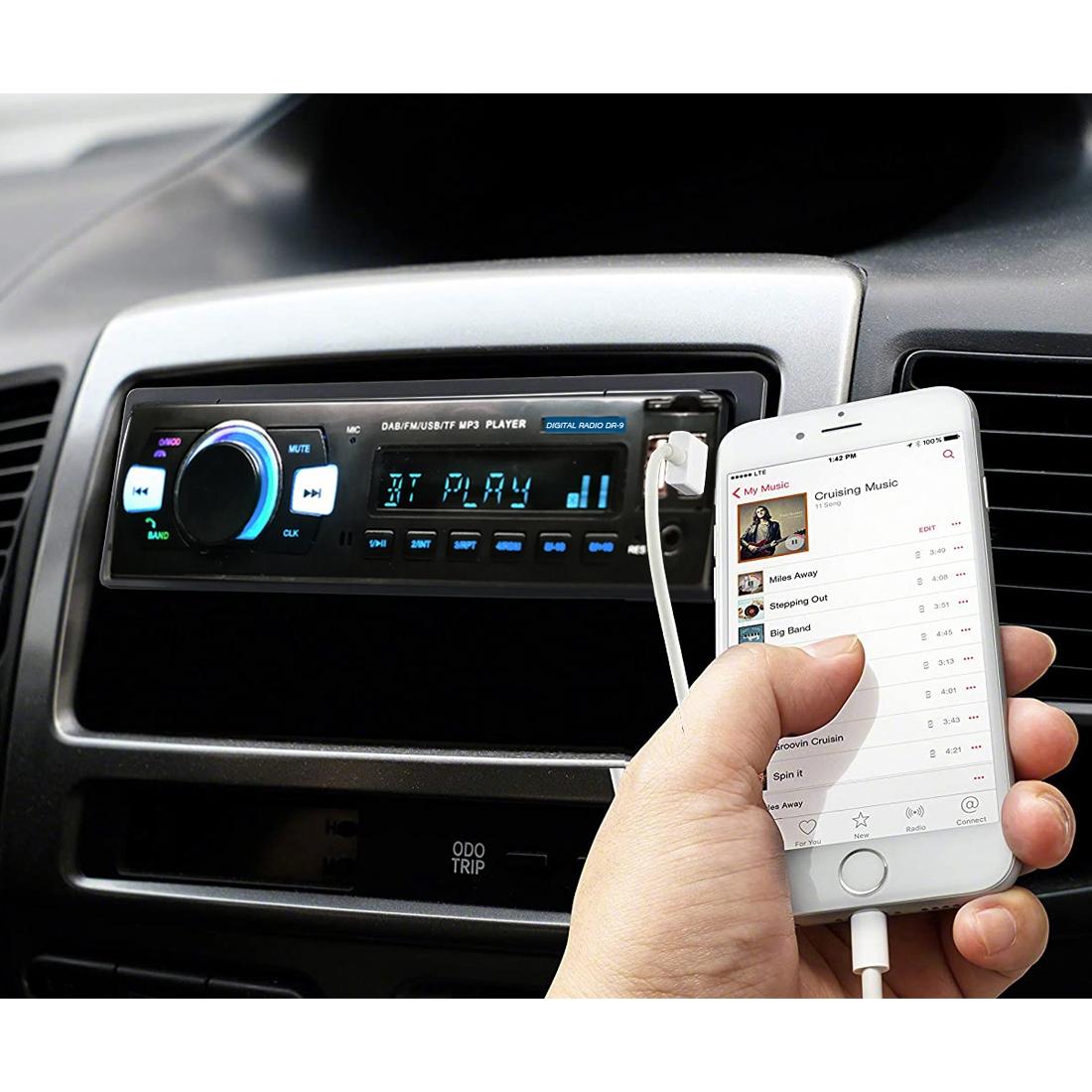 1-Din Car Dab Radio Player - Bluetooth Fm U Disk Mp3 Tf Card