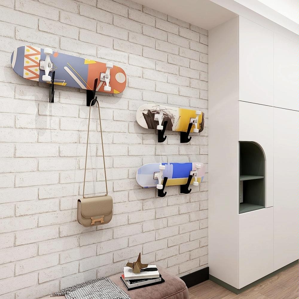 Wall Mount Bracket for Four-wheel Skateboards - 1 Pair
