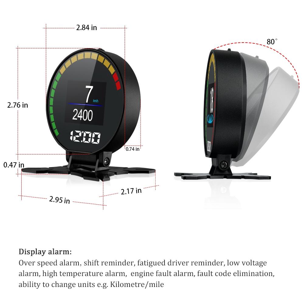 Car Hud Head Up Display Water Temp Speed Voltage